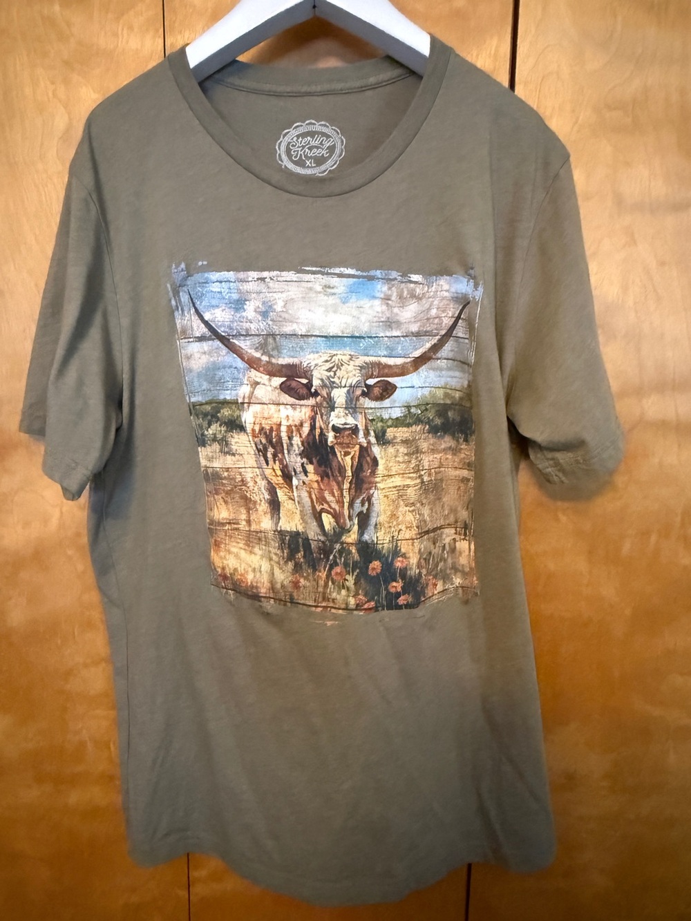 Cow Print Heather Brown Short-Sleeve Graphic Tee Women Size XL